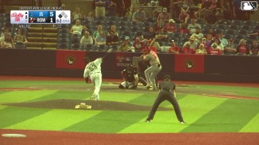 Joel Dragoo out on a sacrifice fly to right fielder Jake Steels. Nick Biddison scores.