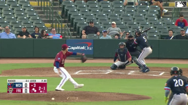 Jake Rucker doubles (9) on a line drive to left fielder Keith Jones II. Jaime Ferrer scores. Marek Houston scores.
