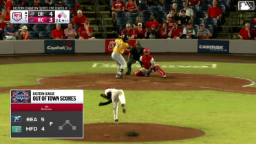 Zyhir Hope out on a sacrifice fly to center fielder Trevor Cohen. Seth Stephenson scores.