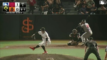 Ryder Helfrick out on a sacrifice fly to left fielder Oliver Tejada. Jake Duer scores.