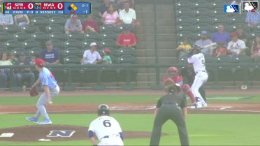 Daniel Vazquez doubles (14) on a sharp fly ball to left fielder Zach Levenson. Luke Pelzer scores. Sam Kulasingam out at home on the throw, left fielder Zach Levenson to shortstop Jesús Báez to catcher Ryan Campos.
