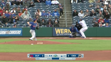 Luca Tresh doubles (1) on a line drive to right fielder Yohendrick Pinango. Kameron Misner scores.