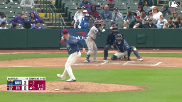 Rudy Martin Jr. singles on a soft bunt ground ball to second baseman Keyber Rodriguez. Justin Johnson scores.