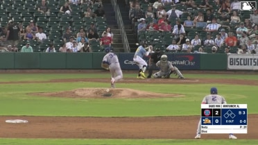 Jhon Diaz homers (4) on a fly ball to center field.