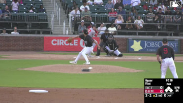 Tucker Flint out on a sacrifice fly to left fielder Drake Logan. Matthew Lugo scores.