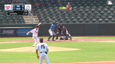 Clark Elliott homers (4) on a fly ball to right field.