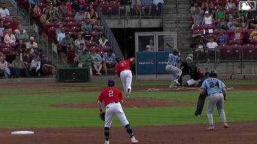 Juan Benjamin doubles (5) on a sharp fly ball to center fielder Yasser Mercedes. Cannon Peebles scores. Jeffrey Mercedes to 3rd.