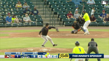 Jhosmmel Zue out on a sacrifice fly to center fielder Braylon Whitaker. Stone Russell scores. Sean Gamble to 3rd.