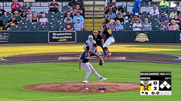 Yordany De Los Santos homers (1) on a fly ball to center field.