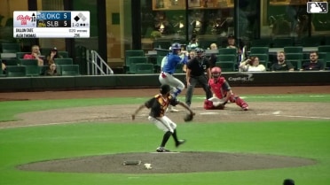 Alek Thomas singles on a ground ball to center fielder Nelson Rada. Zach Ehrhard scores.