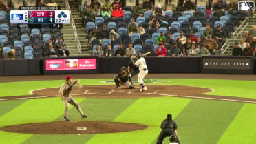 Yassel Soler singles on a ground ball to left fielder Max Belyeu. Ruben Santana scores. Trent Youngblood to 3rd. Yerald Nin to 2nd.