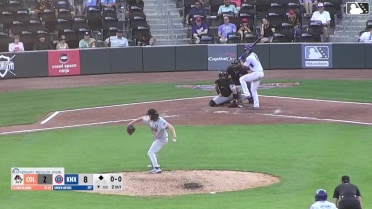 Owen Ayers doubles (14) on a sharp line drive to left fielder Logan Braunschweig. Jefferson Rojas scores.