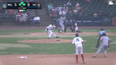 Brady Ebel singles on a line drive to left fielder Yeiferth Castillo. Filippo Di Turi scores. Handelfry Encarnacion scores. Brady Ebel to 2nd. Fielding error by left fielder Yeiferth Castillo.