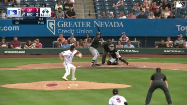 Nick Pratto out on a sacrifice fly to left fielder A.J. Vukovich. Will Wagner scores.
