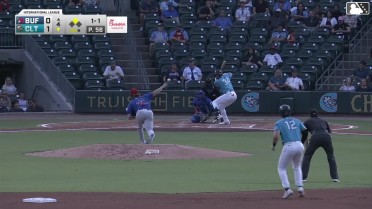 Junior Perez homers (6) on a fly ball to left field. Michael Turner scores.