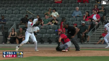 Anthony Huezo doubles (8) on a sharp line drive to right fielder Jordan Williams. DJ Newman scores.