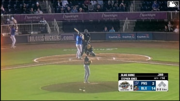 Blake Burke homers (6) on a fly ball to left field.