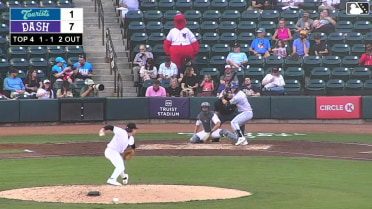 Max Holy singles on a line drive to center fielder Ely Brown. Drew Brutcher scores.