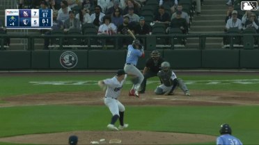 Eddie Micheletti Jr. doubles (10) on a sharp line drive to left fielder Jackson Castillo. Jorge Burgos scores.