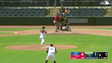 Owen Ayers singles on a soft fly ball to left fielder Luke Williams. Owen Miller scores.