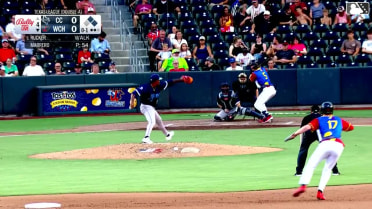 Jake Rucker singles on a line drive to center fielder Kenni Gomez. Brandon Winokur scores. Garrett Spain to 3rd.