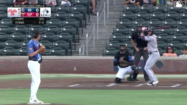 Logan O'Hoppe homers (3) on a fly ball to left field. Cam Cauley scores.