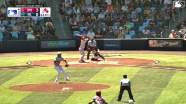 Tommy Hopfe grounds into a double play, shortstop Wallace Clark to first baseman Brady Counsell. Tevin Tucker out at 2nd. Tommy Hopfe out at 1st.