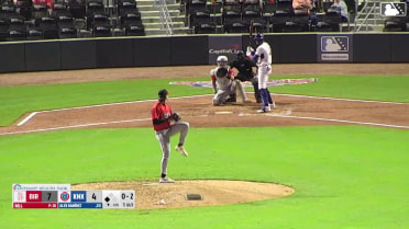 Alex Ramírez out on a sacrifice fly to right fielder Jacob Burke. Hayden Cantrelle scores.