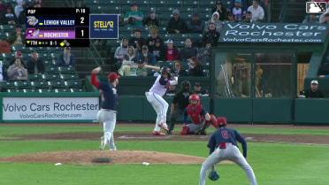 Abimelec Ortiz doubles (10) on a sharp line drive to left fielder Christian Cairo. Yohandy Morales scores.