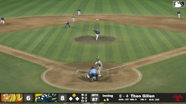 Theo Gillen singles on a line drive to left fielder Brendan Jones. Caden Bodine scores.