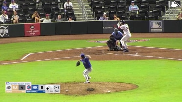 Andy Garriola singles on a ground ball to left fielder Josh Adamczewski. Jefferson Rojas scores.