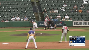 Gustavo Campero singles on a line drive to center fielder Mac Horvath. Nick Rodriguez scores. Raudi Rodriguez scores. Gustavo Campero to 2nd.