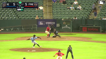 Carlos Renzullo doubles (8) on a ground ball to shortstop Dustin Crenshaw. Jeremy Ciriaco scores.