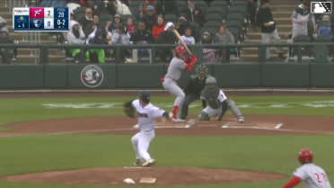 Kehden Hettiger singles on a ground ball to left fielder Jace Avina. Raylin Heredia scores.