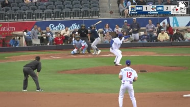 Justin Johnson homers (1) on a fly ball to left field. Omar Hernandez scores.