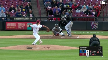 Asbel Gonzalez singles on a ground ball to right fielder Josiah Ragsdale. Nolan Sailors scores.
