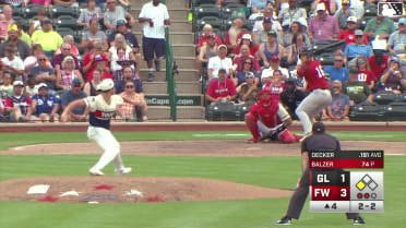 Cameron Decker reaches on a fielding error by third baseman Zach Evans. Jose Meza scores. Cameron Decker to 2nd.