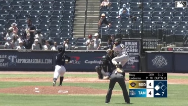 Murf Gray singles on a line drive to center fielder Brando Mayea. Canon Reeder scores.