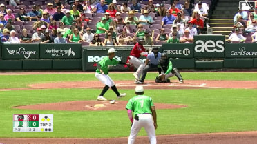 Eduardo Guerrero out on a sacrifice fly to left fielder Yerlin Confidan. Jose Meza scores.