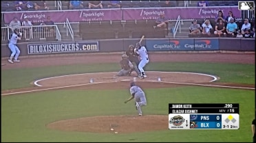 Damon Keith singles on a soft line drive to right fielder Brandon Compton. Matthew Wood scores.