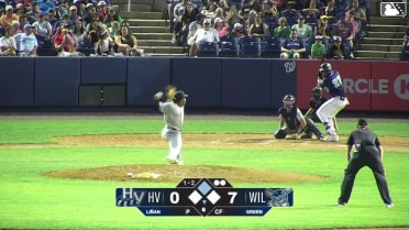 Elijah Green singles on a line drive to right fielder Enmanuel Tejeda. Angel Feliz scores.