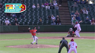 Luis Caicuto out on a sacrifice fly to center fielder Vance Honeycutt. Nick Biddison scores. Devin Saltiban to 3rd.