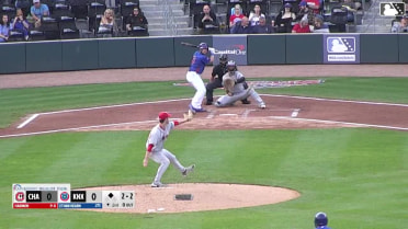 Ethan Hearn homers (1) on a fly ball to right field. Carter Trice scores.