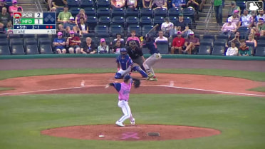 Miguel Bleis homers (6) on a fly ball to left field.