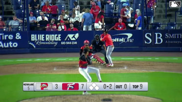 Caden Rose homers (1) on a fly ball to left field.