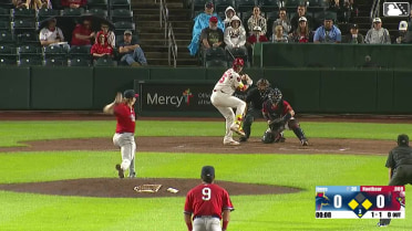 Lars Nootbaar doubles (1) on a sharp line drive to right fielder Maddux Houghton. Dakota Harris scores. Noah Mendlinger to 3rd.