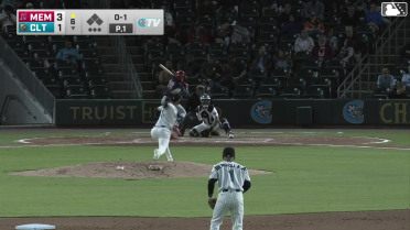 César Prieto homers (3) on a fly ball to right center field.