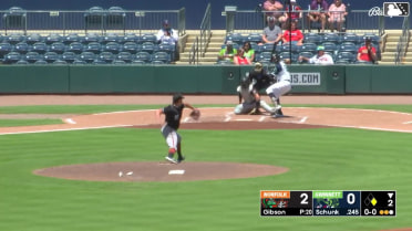 Trey Gibson In play, run(s) to Aaron Schunk