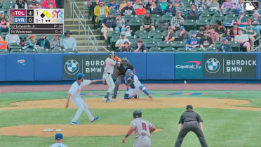 Gage Workman doubles (1) on a sharp line drive to center fielder Nick Morabito. Corey Julks scores.