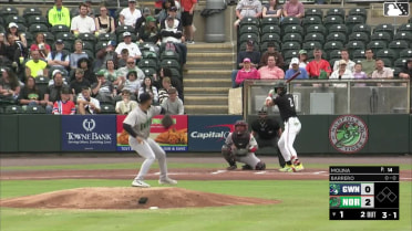 José Barrero homers (5) on a fly ball to left field.